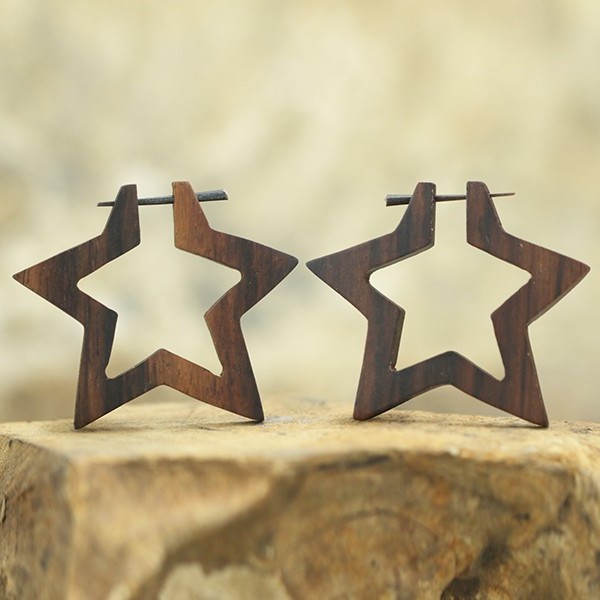 wood,peg,earring,wood,pin,earring