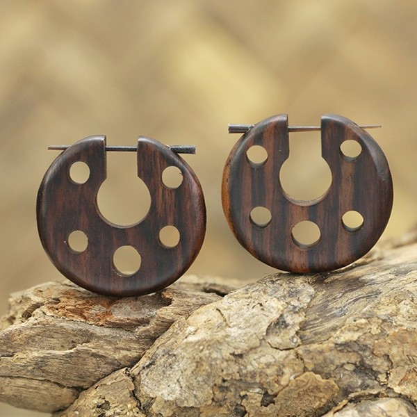 wood,peg,earring,wood,pin,earring