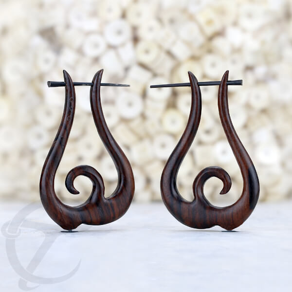 tribal,wood,earring,fake,piercing,wood,cheaters,fake,plugs