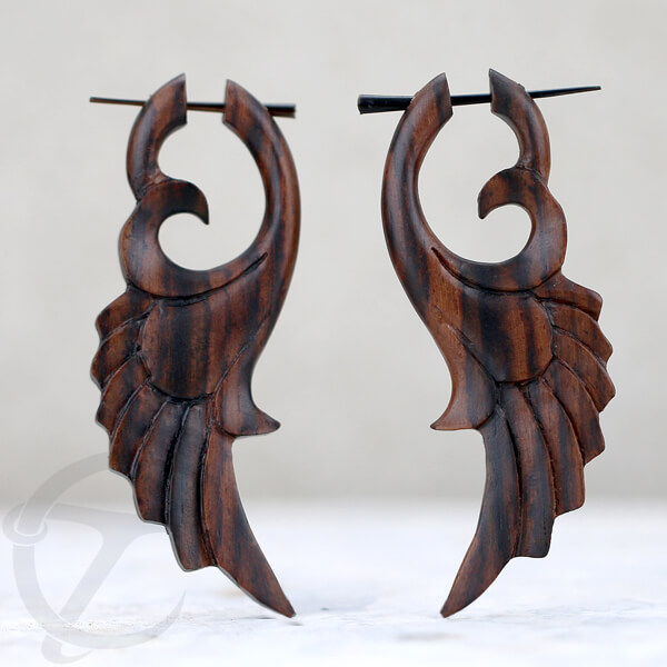 tribal,wood,earring,fake,piercing,wood,cheaters,fake,plugs