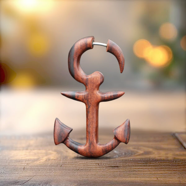 wood,anchor,fake,wood,piercing