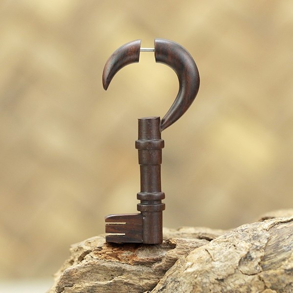 wooden,key,fake,piercing