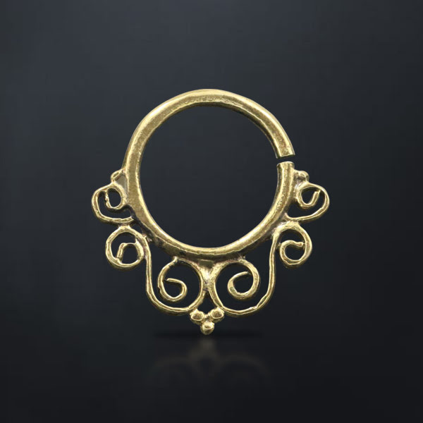 tribal,brass,septum,piercing