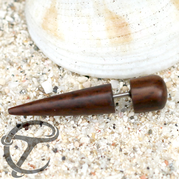 wooden fake piercing , wood jewelry , wood spike, fake spike, fake expander