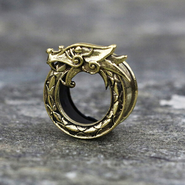 brass,ear,plug,piercing,tribal,brass,tunnel