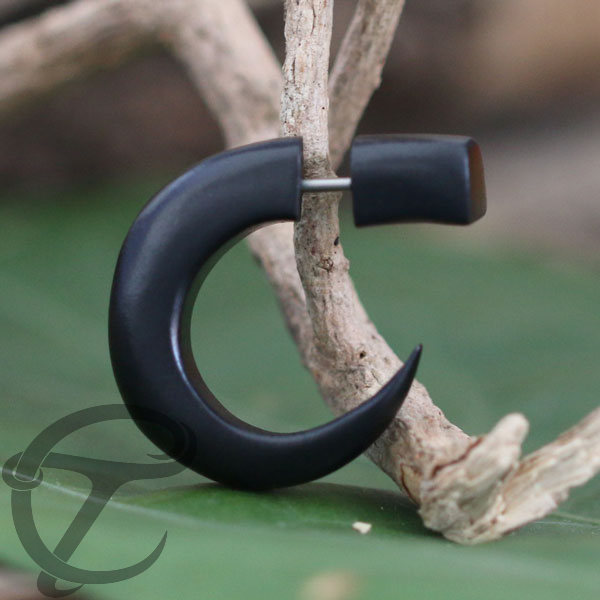 wooden fake piercing , wood jewelry , wood claw , fake spike  ,  fake expander ,