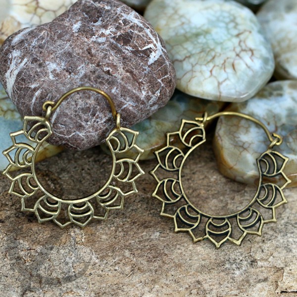 tribal,brass,earring,tree,of,life,brass,wearing,organic,body,piercing