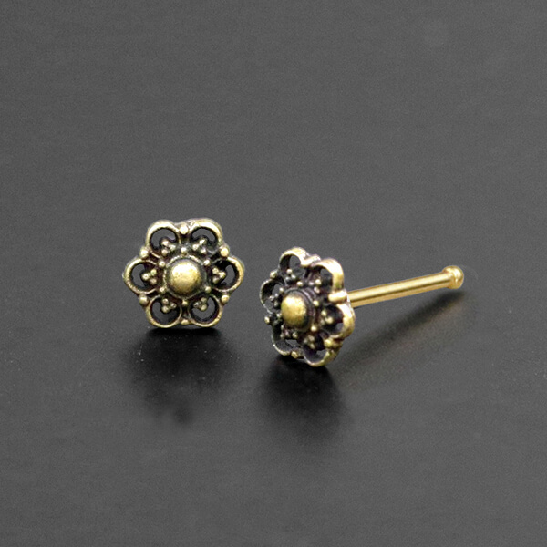 TRIBAL,BRASS,NOSE,PIN