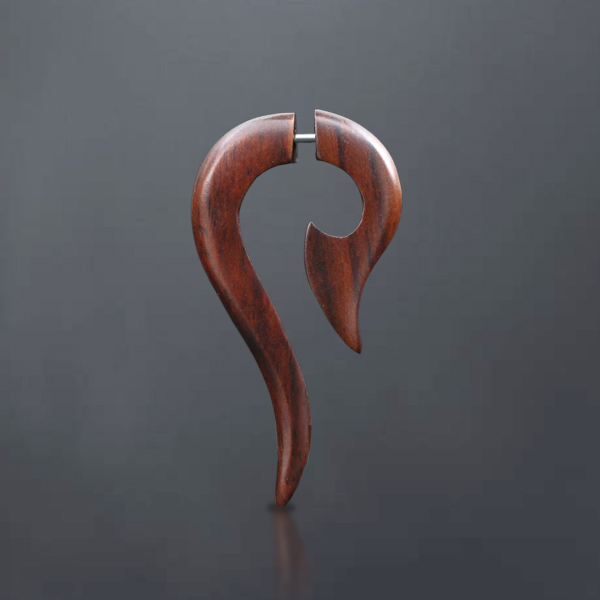 wooden fake piercing , wood jewelry , wood claw , fake spike  ,  fake expander ,