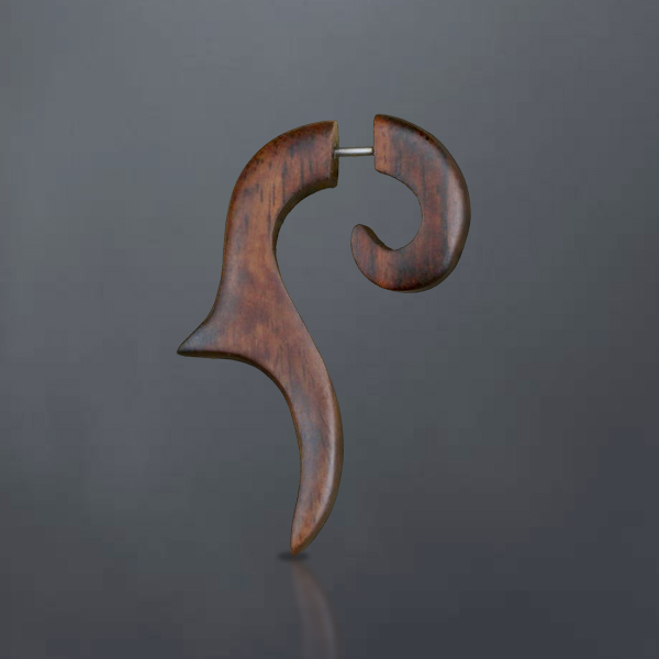 wooden fake piercing , wood jewelry , wood claw , fake spike  ,  fake expander ,