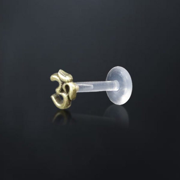 brass,labret,piercing