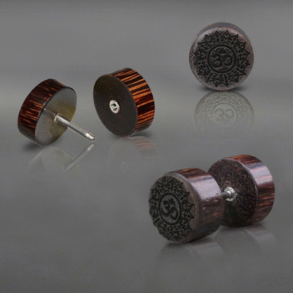 Fake plug, Organic, Jewelry, Fake Wood Earplug