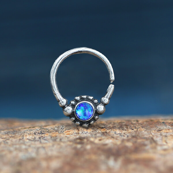 silver,body,jewelry,tribal,septum,jewelry,opal