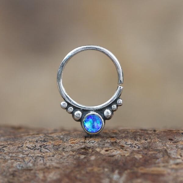silver,septum,opal