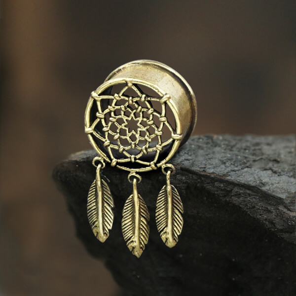 brass,ear,plug,brass,tribal,jewelry