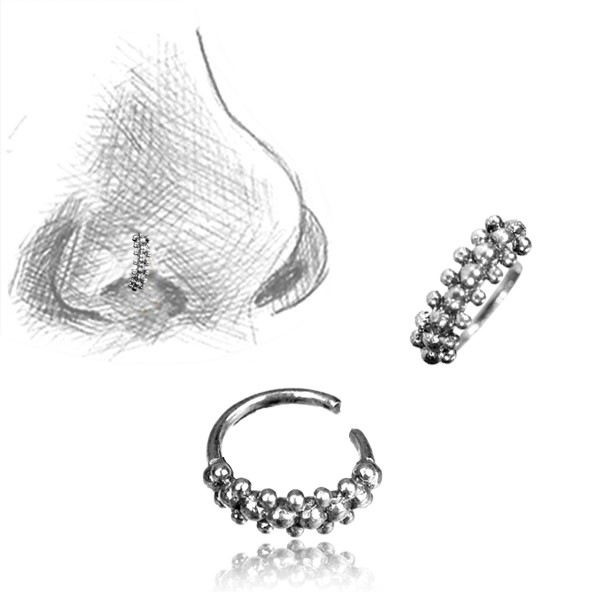 silver,nose,ring,tribal,body,jewelry