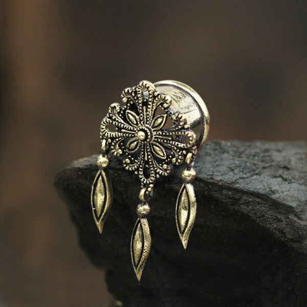 brass,plug,ear,piercing,tribal jewelry