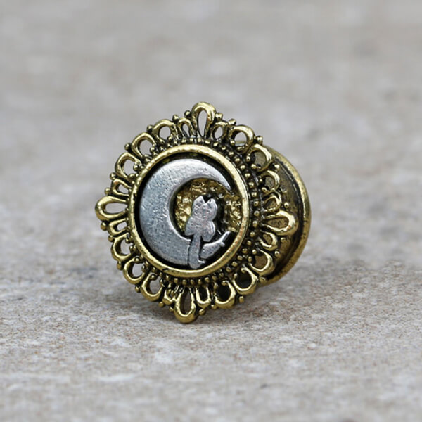 brass,plug,ear,piercing,tribal jewelry