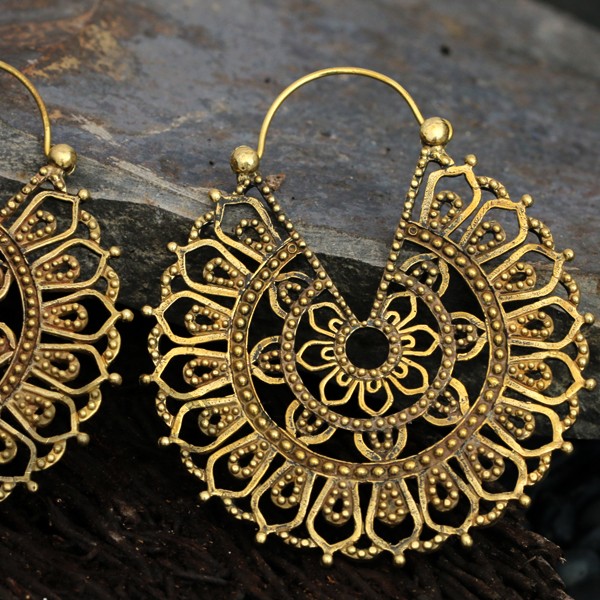 Brass,earring,brass,piercing,tribal,brass,piercing,afghan,style,jewelry