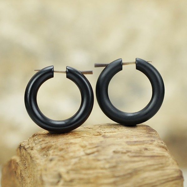 Pin earring , stick earring , wood earring