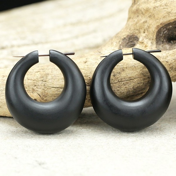 Pin earring , stick earring , wood earring