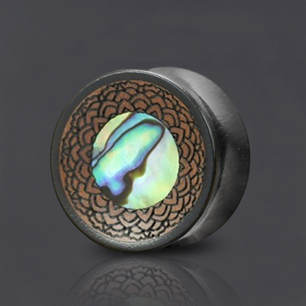 papa,shell,wood,earplug,sacred,geometric wood plugs wholesale