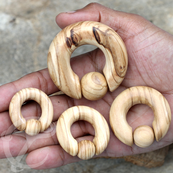 wood bcr,body piercing,organic jewelery