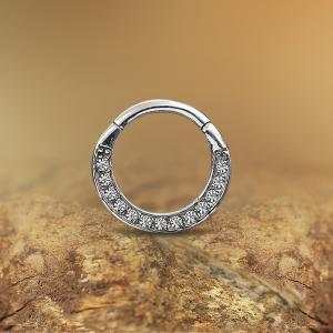 Steel Piercing Hinged Segment Rings XH 005X CZ