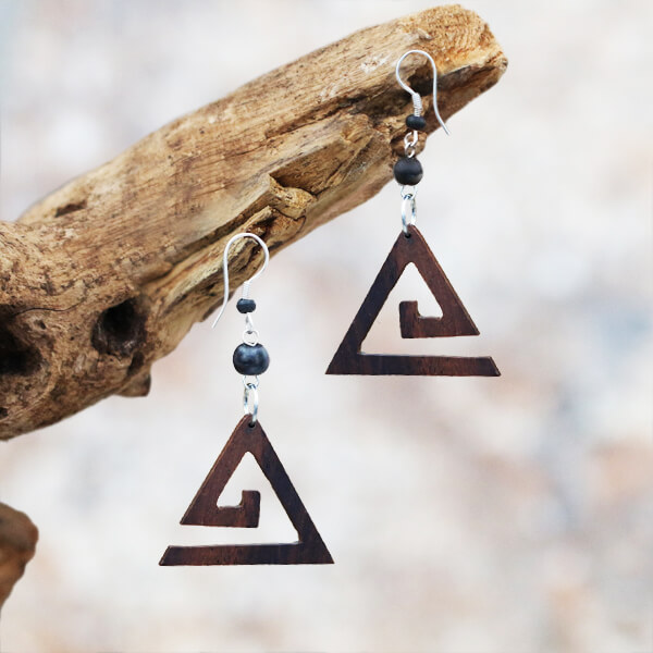 Triangle spiral earring
