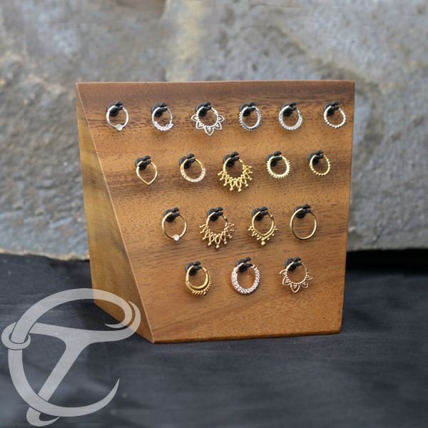 body piercing jewelry,piercing jewelry display,circular piercing bars,segment rings