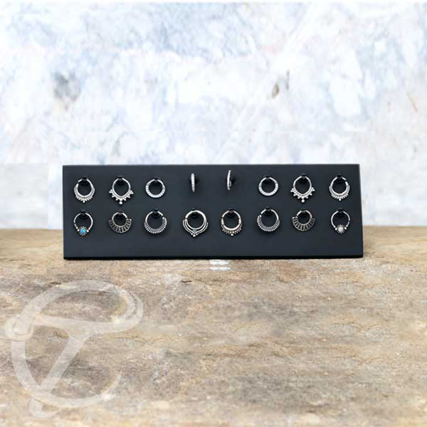 body piercing jewelry,piercing jewelry display,circular piercing bars,segment rings