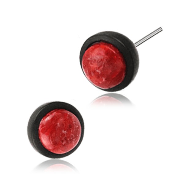 organic piercing,red coral,threadless piercing