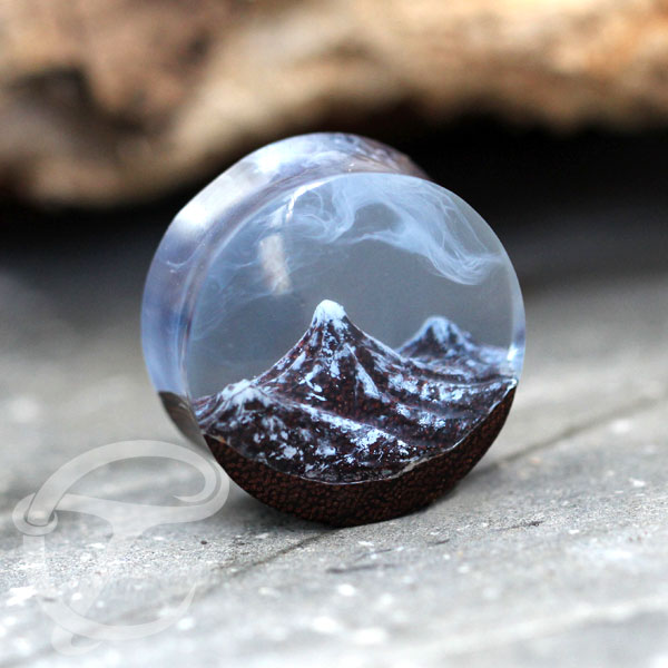 epoxy ear-plug,wood plug,body piercing,epoxy wood plug