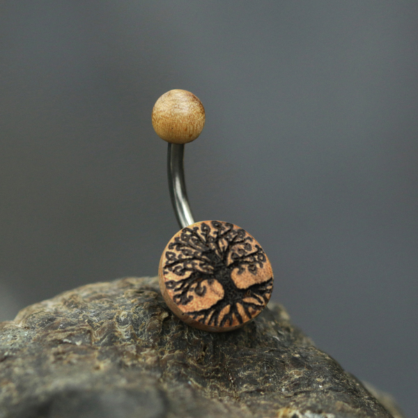 flower of life,navel bar,organic body jewelry,steel body piercing