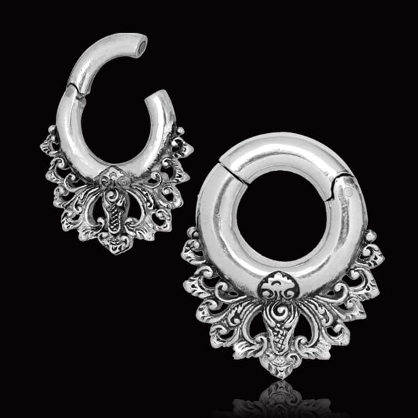 white brass ear clicker,white brass body jewelry,white brass piercing,ear weight