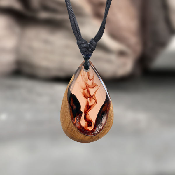wood pendant,epoxy necklace,epoxy resin pendant,wholesale resin jewelry