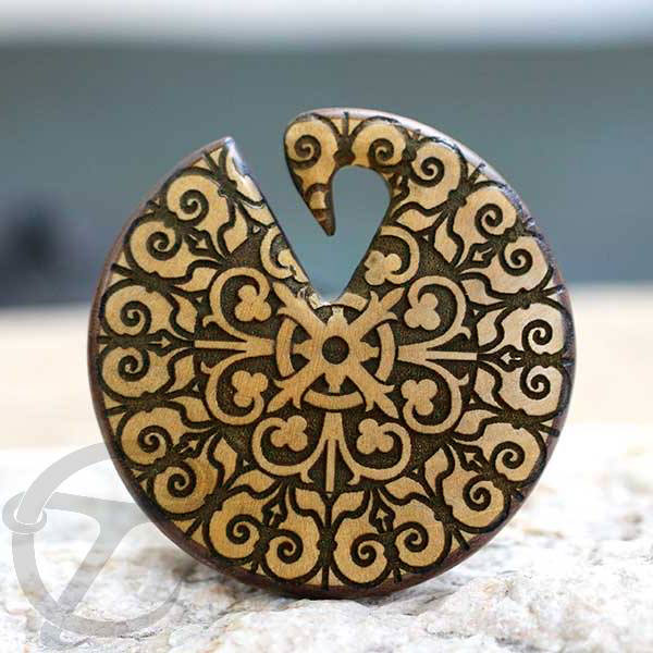 wooden ear-weight,wood ear piercing,organic body jewelry