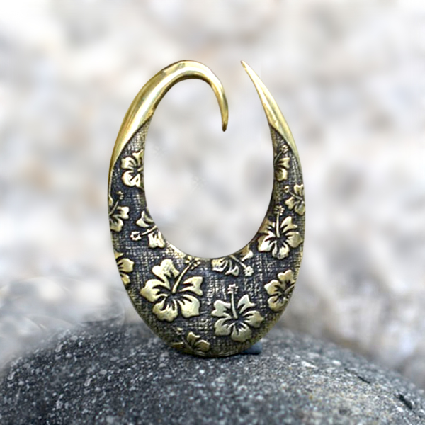 brass piercing expander,tribal body jewelry,brass body jewelry