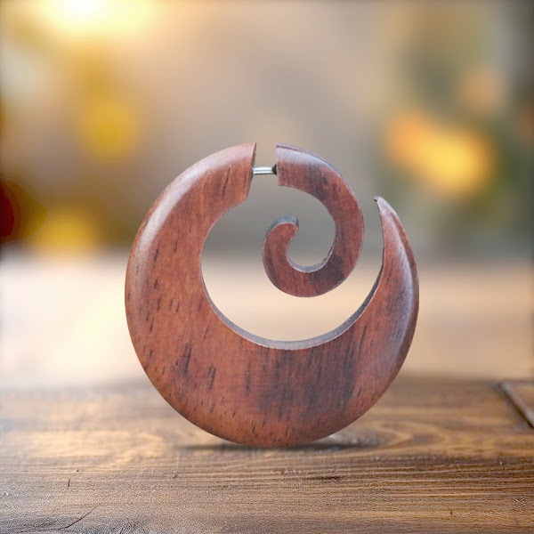 fake wood expander,organic body piercing,organic body jewelry,gauged piercing