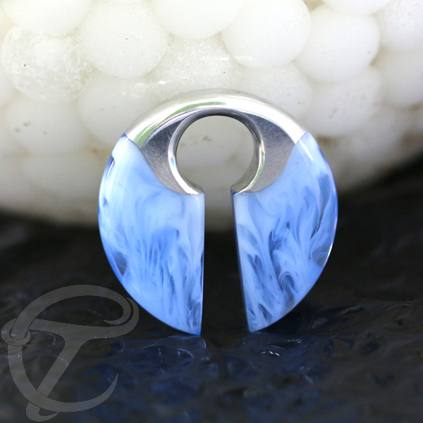 Epoxy piercing ear-weight,white brass body jewelry,resin jewelry,resin ear weight,big gauge piercing