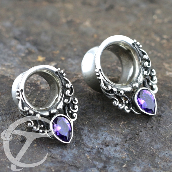 white brass ear tunnel,tribal white brass jewelry,large gauge piercing