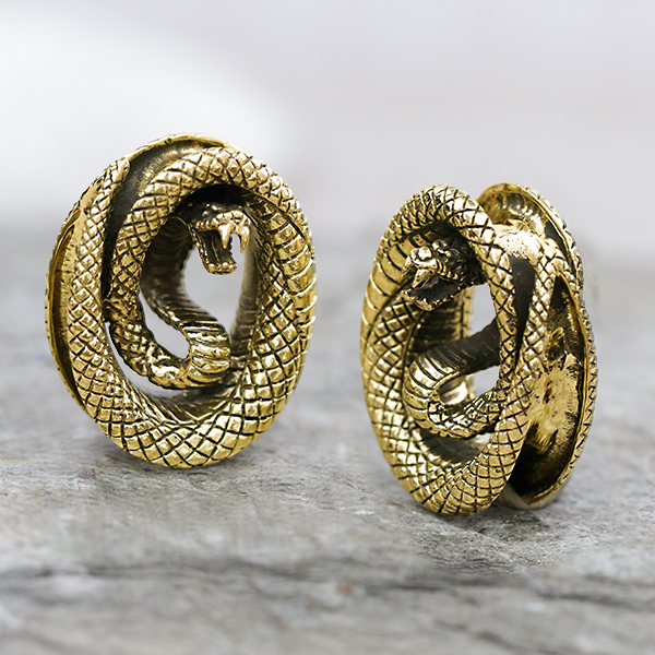 brass plugs,brass body jewelry,snake plug