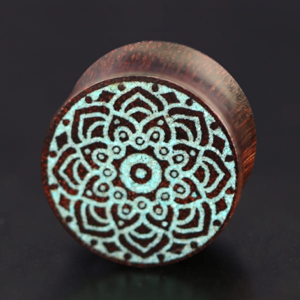 carved tribal wood plug,wood ear plug,organic body piercing