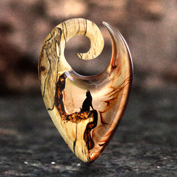 wooden ear-weight,epoxy jewelry resin,epoxy piercing weight