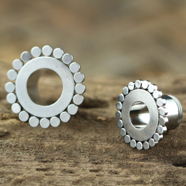 steel piecing jewelry,flared steel tunnel,steel flesh tunnel,steel earlet