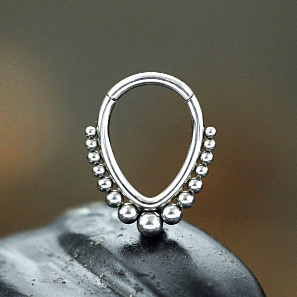 hinged segment ring,steel piercing cluster,steel body jewelry,septum piercing,tragus piercing,snug piercing
