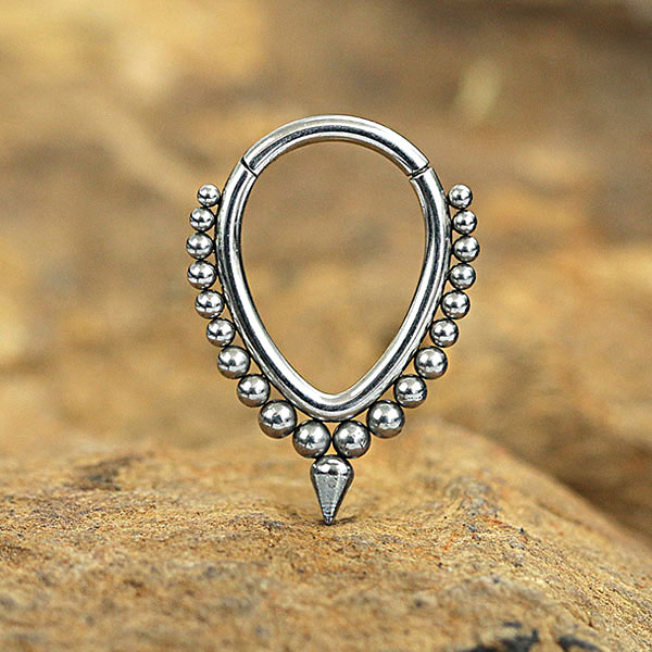 hinged segment ring,steel piercing cluster,steel body jewelry,septum piercing,daith piercing,rook piercing