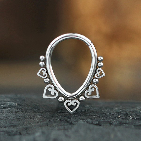 steel hinged segment ring,steel piercing cluster,steel body jewelry,snug piecing,helix piercing,septum piercing