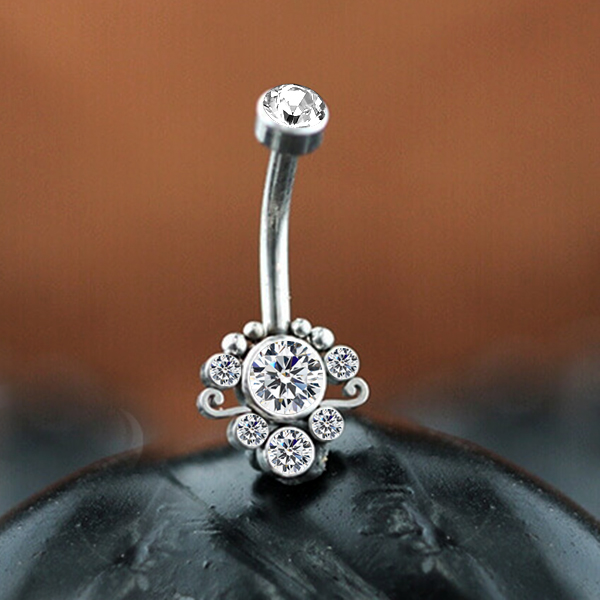 steel navel bar,steel jewelry,cluster piercing jewelry,wholesale body jewelry