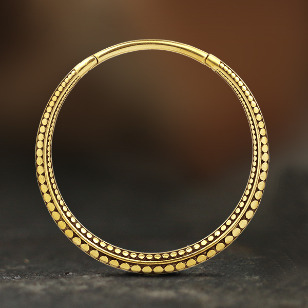 brass hoop,tribal brass piercing,ethnic brass jewelry